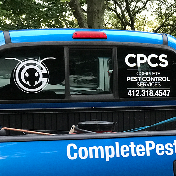 Truck decals for CPCS, a local pest control company